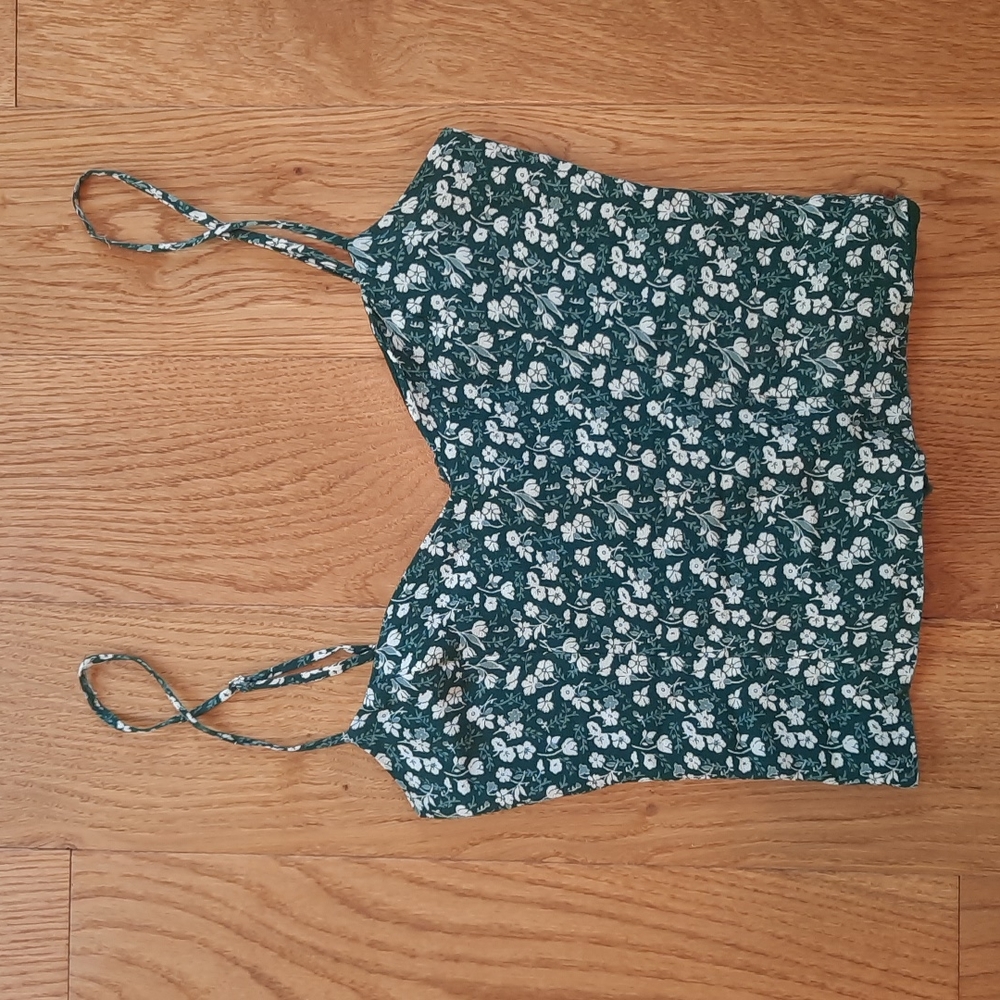 Reformation Green Floral Tank